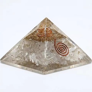 Générateur d'énergie Orgone en forme de pyramide de cristal avec bobine en cuivre et incrustation de Shungite, décoration d'intérieur, pierre de méditation Feng Shui, artisanat - Product Image 1
