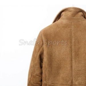 Factory Design New Arrival <b>Shearling</b> Faux Fur Leather <b>Jacket</b> Wholesale Rate Fashionable Men's Biker Leather <b>Bomber</b> <b>Jacket</b> - Product Image 6