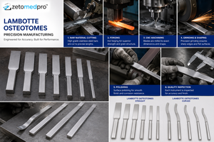 LAMBOTTE Osteotomes Droits et Courbés, Lot de 6 ZETOMEDPRO - Product Image 3
