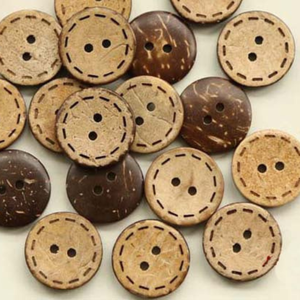 Boutons écologiques en coquille de noix de coco naturelle, grain unique, faits à la main, accessoires de mode durables - Product Image 1