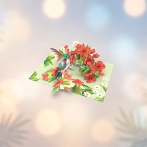 Carte pop-up 3D oiseau et fleur, faite à la main avec enveloppe, thème moineau, artisanat en papier, cadeau spécial - Product Image 1