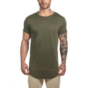 Camiseta de Manga Corta para Hombre, Cuello Redondo, Color Verde Oliva, Corte Regular, Color Sólido, Estilo Casual, Tejido de Punto - Product Image 1