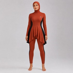 Ensemble de burkini modeste pour femmes, léger, couvrant entièrement le corps, protection UV, tenue de bain pour la plage - Product Image 1