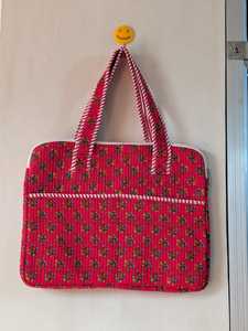 Handmade Quilted Laptop <b>Bag</b> Cotton Kantha Style Padded <b>Computer</b> Tote <b>Bag</b> with Zipper Closure Colorful Printed Textile Travel <b>Bag</b> - Product Image 3