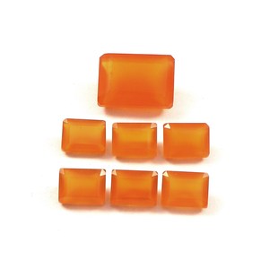 5X7MM Natural Carnelian Octagon Cut Faceted Calibrated Loose Gemstone Jewelry Making Wholesale Lot - Product Image 1