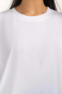 Camiseta Oversize de Alta Calidad para Mujer, Venta al por Mayor, Manga Corta, Cuello Redondo, Algodón, Informal, Cómoda para Uso Diario - Product Image 4
