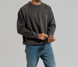 Sudadera de Felpa de Algodón Lavado de Primera Calidad para Hombre, Cuello Redondo, Manga Larga, Estilo Casual y Urbano - Product Image 2