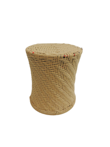 Tabouret en rotin fait main, design rustique moderne, meubles de salon, pouf pour la maison, utilisation en intérieur - Product Image 1