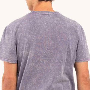 เสื้อยืดผู้ชายทรงหลวมผ้าฝ้าย 100% ดีไซน์ใหม่คุณภาพสูง ล้างสีแบบแอซิดวอช ขายดีที่สุด เสื้อยืดผู้ชายล้างสีแบบแอซิดวอช - Product Image 3