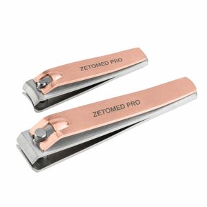 ที่ตัดเล็บสแตนเลสสตีลสีโรสโกลด์ ZETOMED PRO พร้อมที่ตัดเล็บมือ  ปลายตัดเรียบ ทนทาน ใช้งานได้อย่างแม่นยำ สำหรับทำเล็บมือและเล็บเท้า - Product Image 1