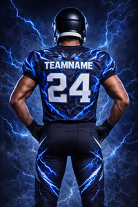 Camiseta Azul de Entrenamiento de Fútbol Americano para Hombre, Uniforme Deportivo Transpirable de Secado Rápido, Diseño Sublimado de Última Generación - Product Image 4