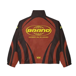 Ensemble coupe-vent deux pièces imperméable 2026 personnalisé avec veste à capuche zippée et pantalon court, imprimé sérigraphié - Product Image 5