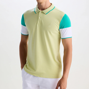 Le fabricant fournit un polo pour homme en coton à rayures verticales, 100 % coton, tricoté de haute qualité, modèle 2026 - Product Image 3