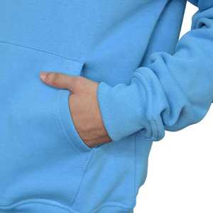 Heavyweight 100% Cotton Men's Hoodie With Puff PrintSky Blue Causal Streetwear Pullover Premium Soft Oversized Fleece Hoodie - Product Image 6