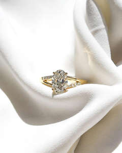 IGI/GIA Lab Grown Cut Diamond Vintage 14K Anillo de boda/compromiso amarillo Unisex Oro blanco fino para fiesta de aniversario-Worthy - Product Image 1