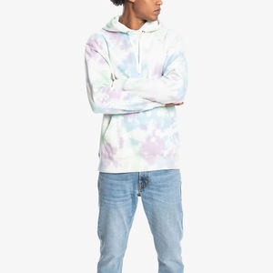 Sweat à capuche en molleton personnalisé pour hommes, motif camouflage abstrait, pull-over avec demi-fermeture éclair et cordon de serrage, style streetwear - Product Image 3