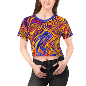 <b>Top</b> Fit New Pakistan Factory Direct Selling <b>Women</b> Sublimation Crop <b>Top</b> Premium Made Cotton Fabric Sublimation Crop <b>Top</b> T Shirt - Product Image 2
