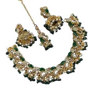 Parure de bijoux de luxe plaqué rhodium avec zircone blanche et diamant, collier ras-du-cou et boucles d'oreilles, cadeau de mariage, vente en gros transfrontalière - Product Image 1