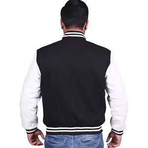 Blouson universitaire de baseball pour homme, unisexe, avec manches en cuir, imprimé tendance, style ample, design Letterman - Product Image 3
