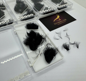 ถาดขนตาปลอมแบบขายส่ง 12D แบบสำเร็จรูป ก้านสั้น ขนแคชเมียร์สีดำด้าน ขนสังเคราะห์ ต่อขนตา แบรนด์ส่วนตัว - Product Image 3