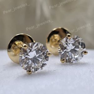 Pendientes de Diamantes Moissanite VVS con Corte Redondo y Acabado Brillante, con Plata de Ley 925 y Baño de Rodio, Unisex - Product Image 2