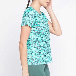Camiseta de Verano Informal para Mujer, Personalizada, con Estampado por Sublimación, de Lona Lisa Teñida, Transpirable, de Secado Rápido, de Alta Calidad, a Precio Económico - Product Image 5
