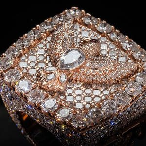 Anillo de compromiso y boda para hombre con diamantes de moissanita, diseño de águila, plata de ley 925, estilo hip hop, joyería llamativa. - Product Image 2