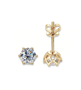 Premium Quality Gold Vintage Diamond Earrings Lab Created Diamond Engagement Party Wedding Women IGI Certified Brilliant Cut - Product Image 3