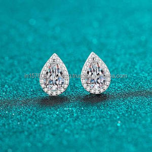 Pendientes de Moissanita en Forma de Pera, con Aspecto de Diamante, Joyería Fina - Product Image 6
