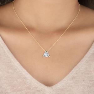 Pendentif distinctif en or rose 14 carats avec diamant de laboratoire triangulaire de 1,04 carats, collier de joaillerie fine pour femme, style moderne - Product Image 5
