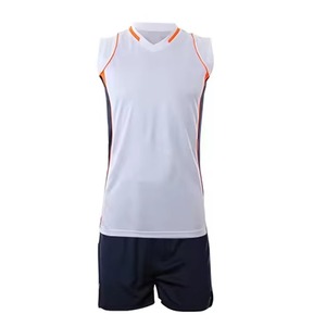 Unisex Sleeveless <b>Volleyball</b> Jersey <b>Set</b> Dark Gray Orange Heat-Transfer Printed Breathable Moisture Wicking Custom Athletic Fit - Product Image 5