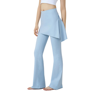 Shorts de Yoga de Cintura Alta con Pierna Ancha, Diseño Asimétrico de Color Sólido, Transpirables, Sin Costuras, de Nailon, Ropa Deportiva para Mujer - Product Image 4