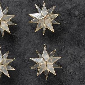 Adorno Navideño de Estrella de Cristal y Metal Dorado, Decoración Colgante de Estrella con Marco Metálico, Colgante de Lujo para Árbol de Navidad, Decoración Festiva para el Hogar - Product Image 6
