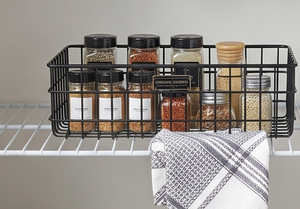 Fine Quality <b>Rectangular</b> Metal Wire <b>Storage</b> <b>Basket</b> With Hanging Hooks Modern Style For Multi-Purpose Neatening And Organization - Product Image 3