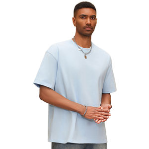 T-shirts pour hommes en coton 100% uni, personnalisables avec logo, 300 g, impression DTG, coupe ample, épaules tombantes - Product Image 3