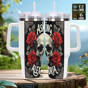 Custom Stainless Steel Tumbler 40oz <b>Large</b> Capacity Drinkware With Handle For Outdoor Use - Product Image 2