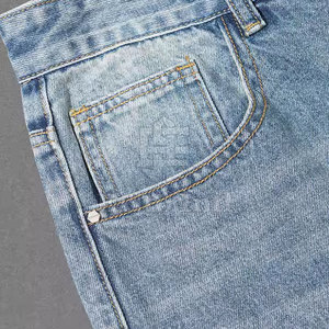Pantalones vaqueros holgados de marca privada para hombre en venta, pantalones vaqueros de color liso para hombre, pantalones vaqueros con bolsillos personalizados. - Product Image 4