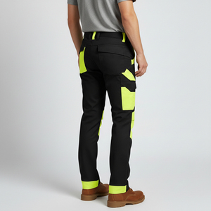 Pantalon de sécurité pour homme à haute visibilité CLASSE 2, imperméable, avec bande réfléchissante LED, logo personnalisé, style hip-hop en coton - Product Image 4