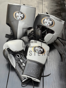 No Boxing No Life Ensemble de boxe de haute qualité en cuir de vachette véritable multicolore avec fermeture auto-agrippante réglable et doigts entièrement protégés - Product Image 2