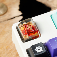 Keycaps Mystical Anime, Custom Artisan Keycaps, Keycaps Anime Cute, Green Keycaps, Keycaps Set, Keycaps Resin
