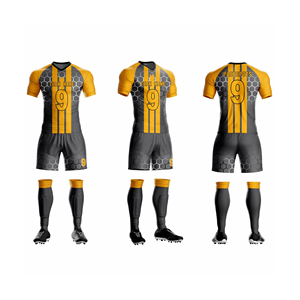 Uniformes de Fútbol Personalizados al por Mayor con Logotipo OEM, Conjunto de Camiseta y Pantalones Cortos de Fútbol para Hombre, de Poliéster que Absorbe la Humedad, para Deportes de Equipo - Product Image 6
