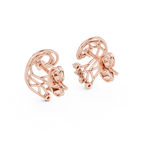 Juego de pendientes minimalistas con diamantes cultivados en laboratorio en oro rosa de 18 quilates para mujer, para compromiso, boda, fiesta, regalo de San Valentín, uso diario. - Product Image 2