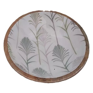 ชามไม้ทำมือลายใบไม้ ดีไซน์สไตล์นอร์ดิก สำหรับเสิร์ฟอาหาร - Product Image 1