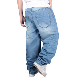 Jean en denim pour homme, nouvelle collection, coupe baggy, décontracté, tendances actuelles, pantalon large délavé, service OEM - Product Image 3
