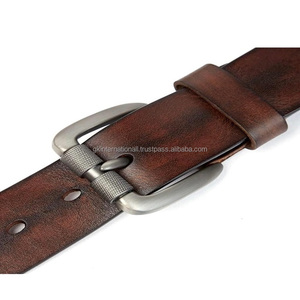 Cinturón para hombre 100% cinturón de cuero de vaca italiano antiarañazos hebilla única cinturón de vestir de moda para el trabajo y los negocios - Product Image 2