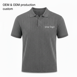 เสื้อโปโลผู้ชายแบบมีริบบิ้น แขนสั้น ระบายเหงื่อได้ดี ทรงปกติ สำหรับเล่นกีฬา สามารถปรับแต่งได้ตามความต้องการ รับผลิตแบบ OEM ODM - Product Image 3