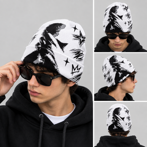 Gorro de Punto Jacquard Personalizado con Patrón Gráfico, Puño Doblado, Gorro de Invierno para Hombre y Mujer, Ropa de Estilo Personalizado - Product Image 5