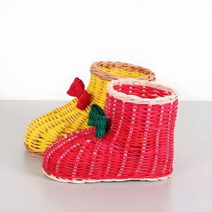 Cadeaux de Noël les plus vendus, décorations pour la maison, bottes de Père Noël en rotin, décorations de Noël pour Noël - Product Image 2