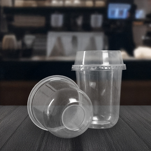 Vente en gros QUANG QUAN Gobelets en plastique PET jetables écologiques à paroi simple avec couvercles 95 mm Tailles 16/20/24 oz pour boissons froides et desserts - Product Image 2