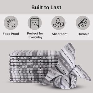 Paños de Cocina de Algodón Estampados a Rayas, Paños de Cocina de Algodón para Secar y Limpiar, Patrones Cuadrados y en Rollo - Product Image 1